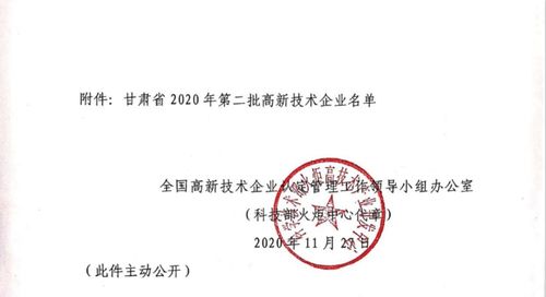 甘肅揚(yáng)帆起航企業(yè)管理咨詢順利通過2020年度高新技術(shù)企業(yè)備案